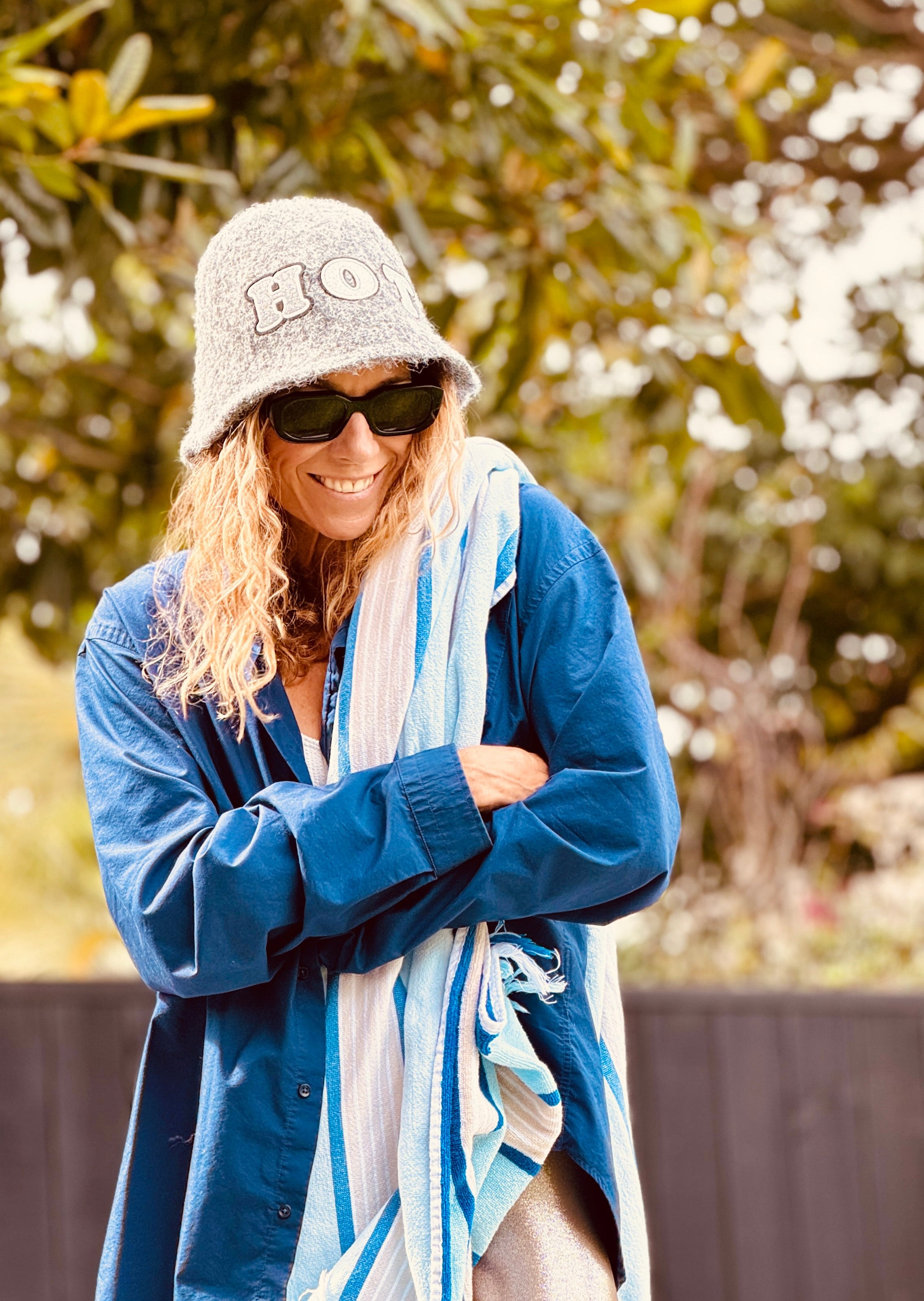 HOT Sauna Hat | Wool Bucket Hat with Embroidered HOT Badge | TempTango