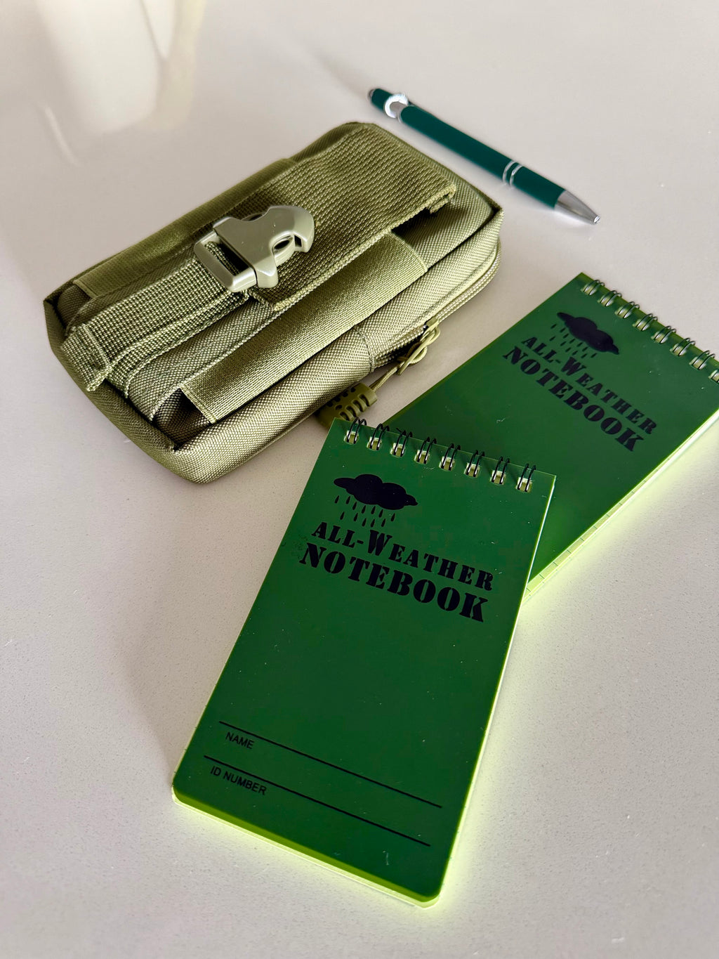 Waterproof Notebook Set in khaki – sauna-proof notebook for wellness tracking